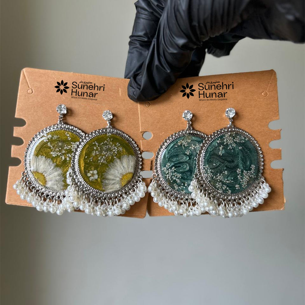 Resin Bloom Chandelier Earrings