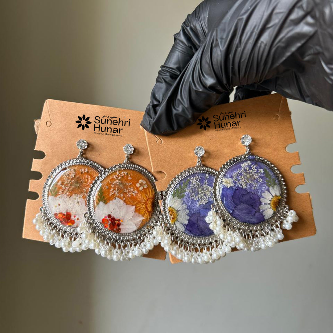 Resin Bloom Chandelier Earrings