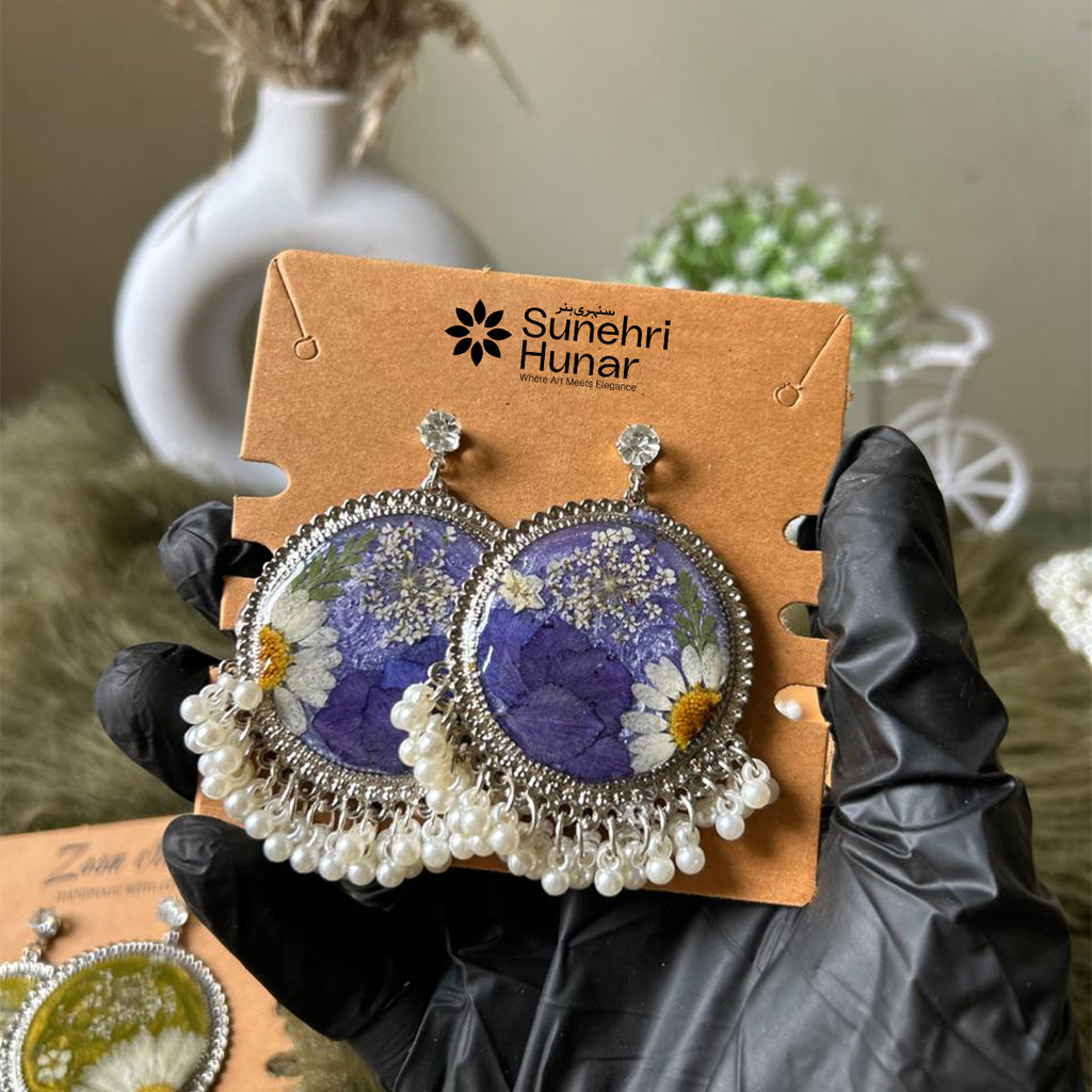 Resin Bloom Chandelier Earrings