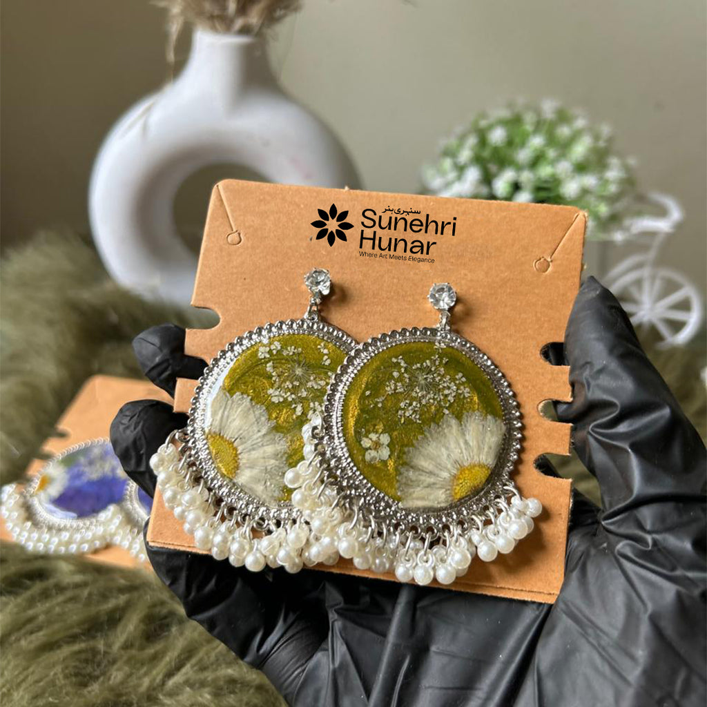 Resin Bloom Chandelier Earrings