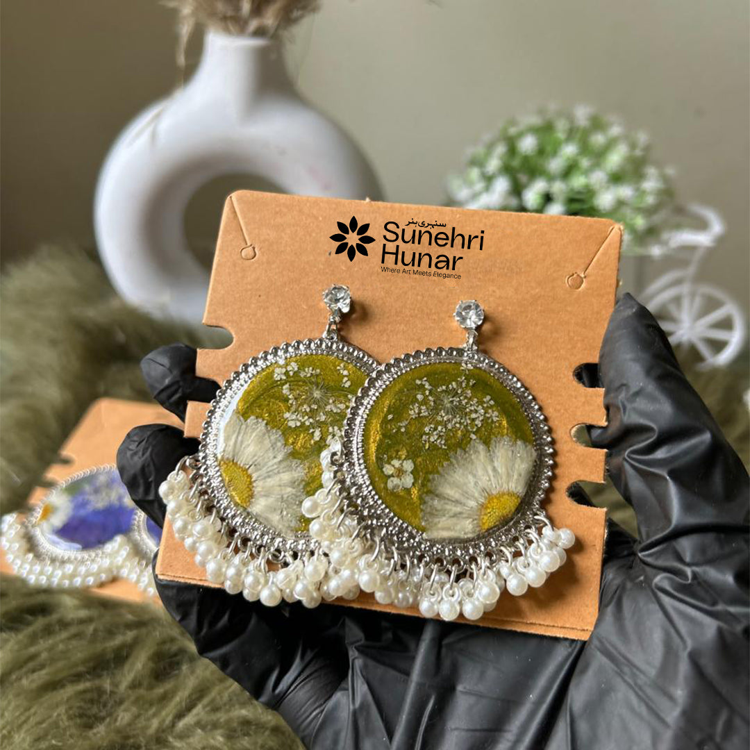 Resin Bloom Chandelier Earrings