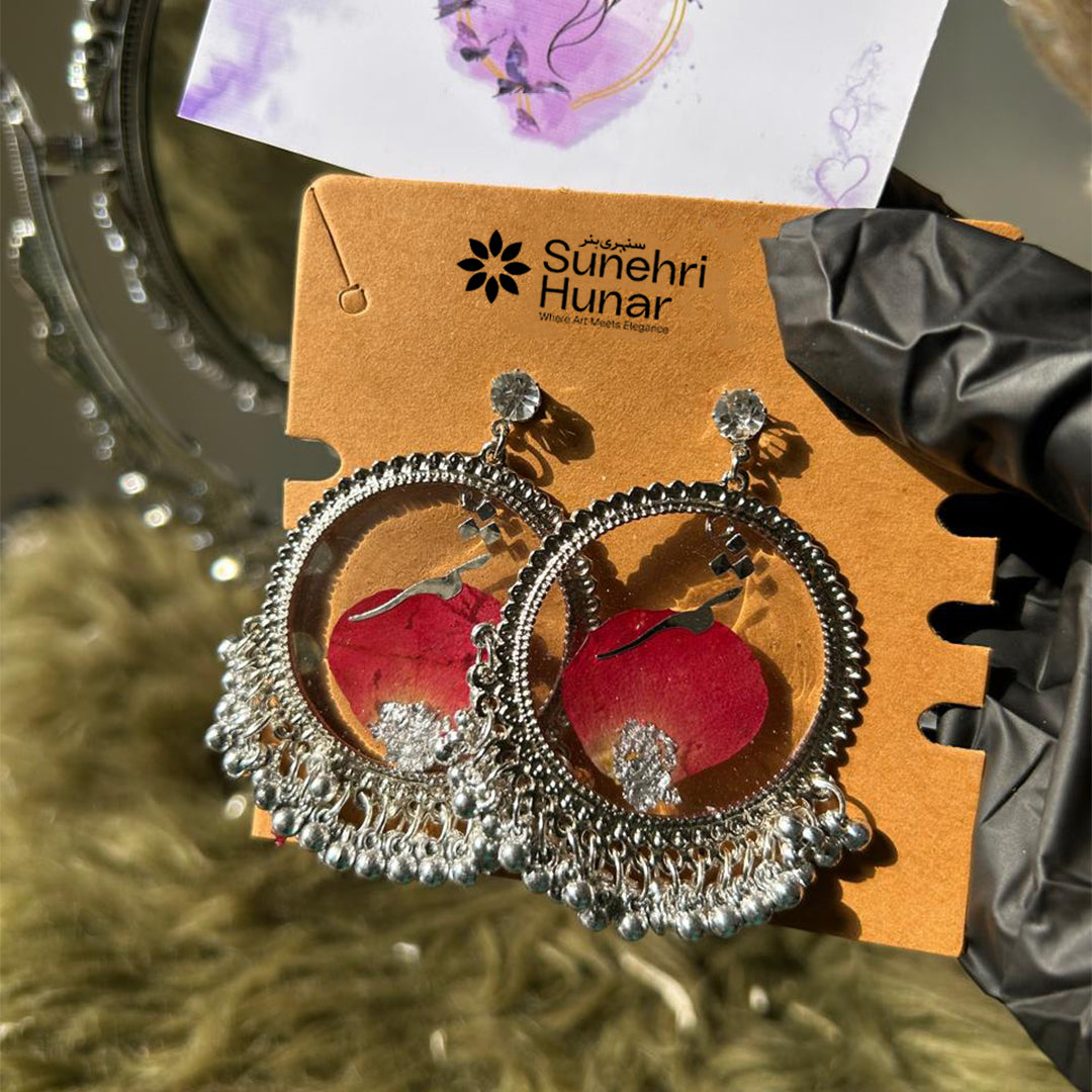 Resin Flower Afghan Jhumkas