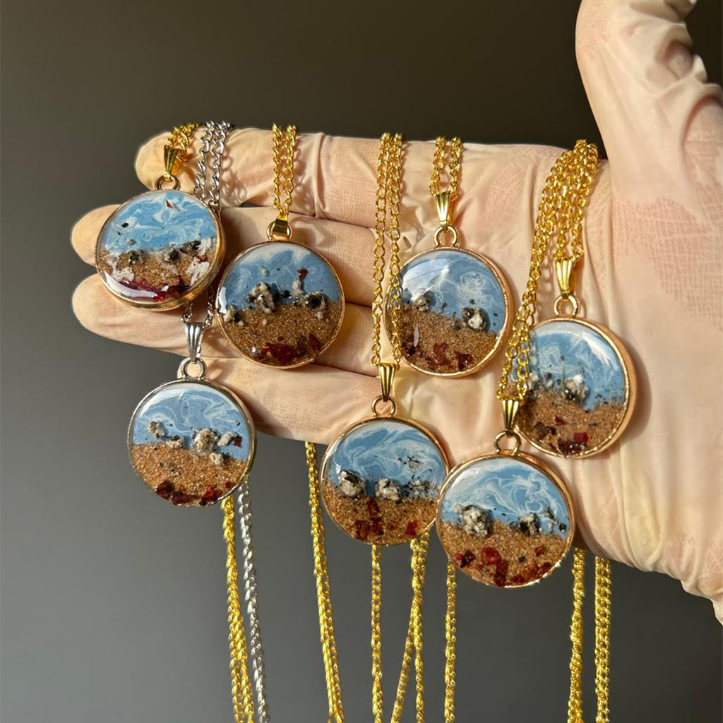 Resin Beach Scene pendant