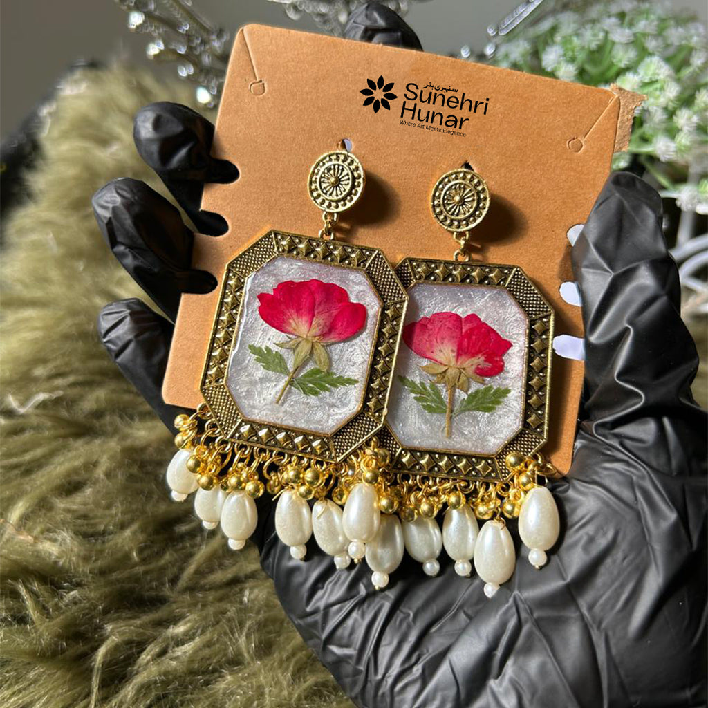 Resin Flower Earrings