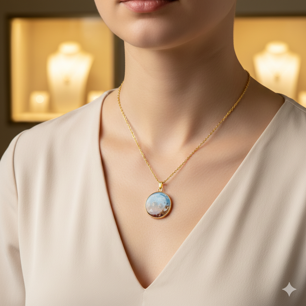 Resin Beach Scene pendant