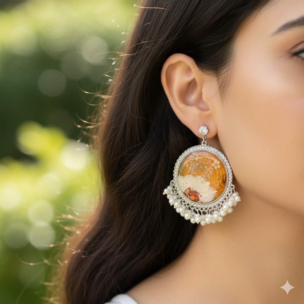 Resin Bloom Chandelier Earrings