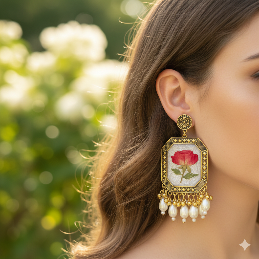 Resin Flower Earrings