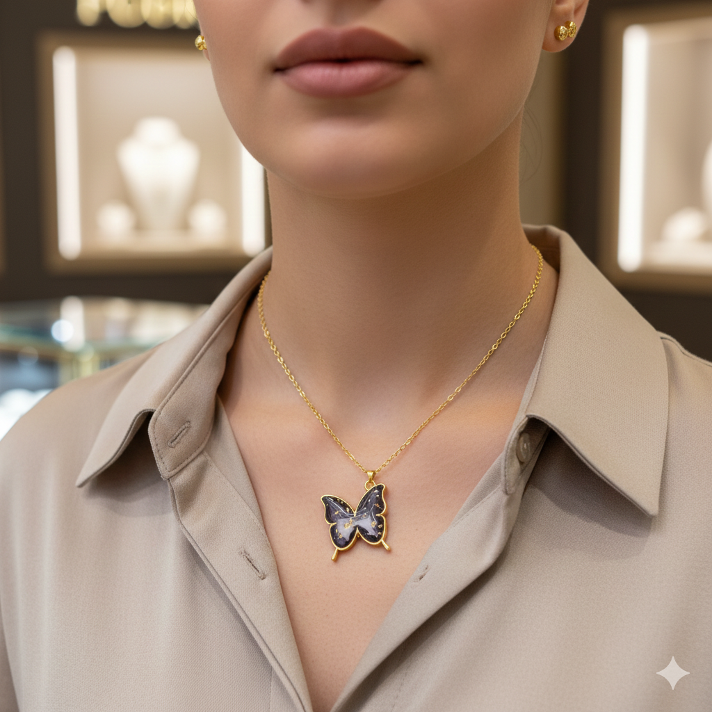 Resin Butterfly Pendant