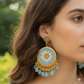 Blue Daisy Resin Jhumkas
