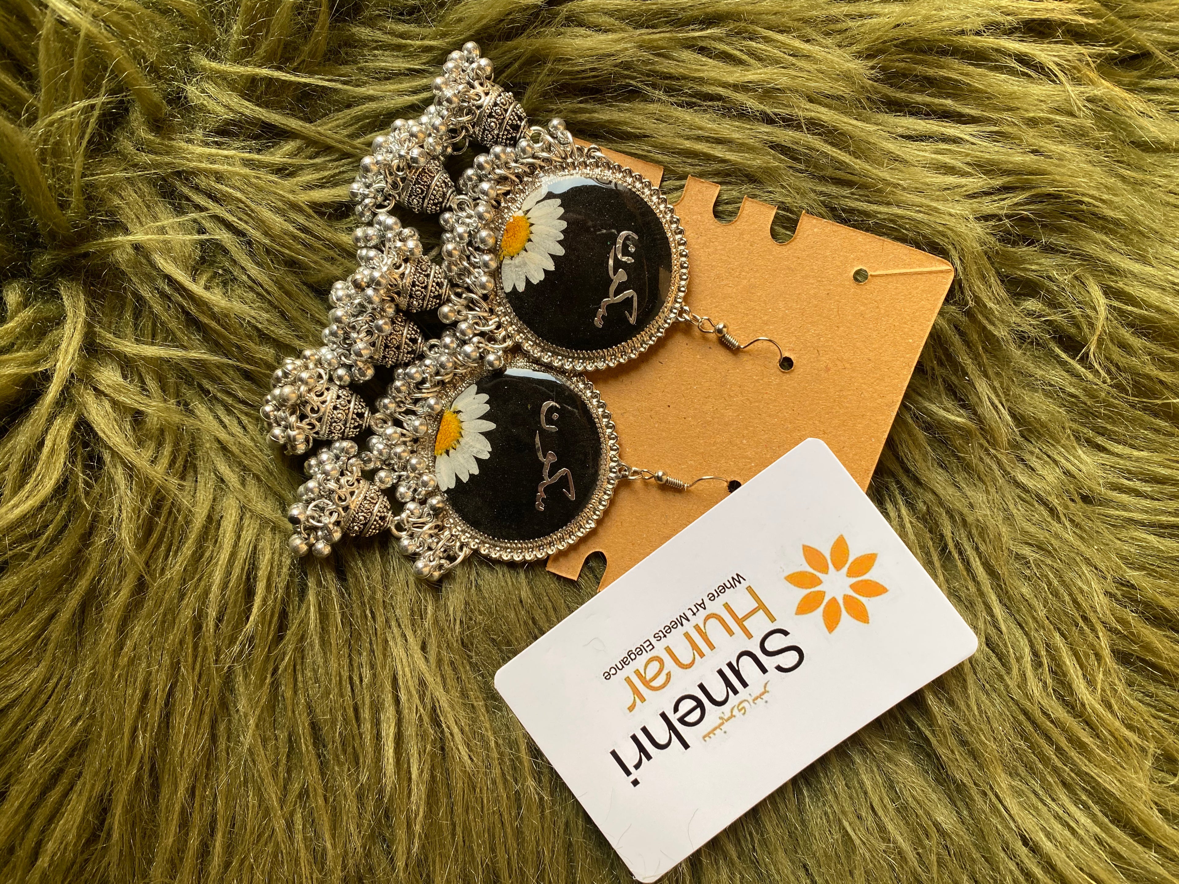 Calligraphy Daisy Jhumkas