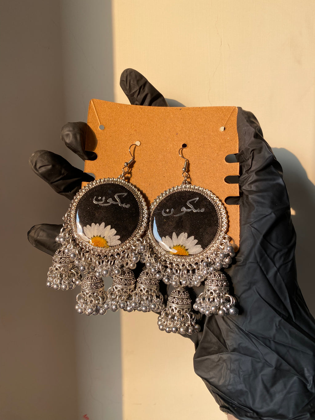 Calligraphy Daisy Jhumkas