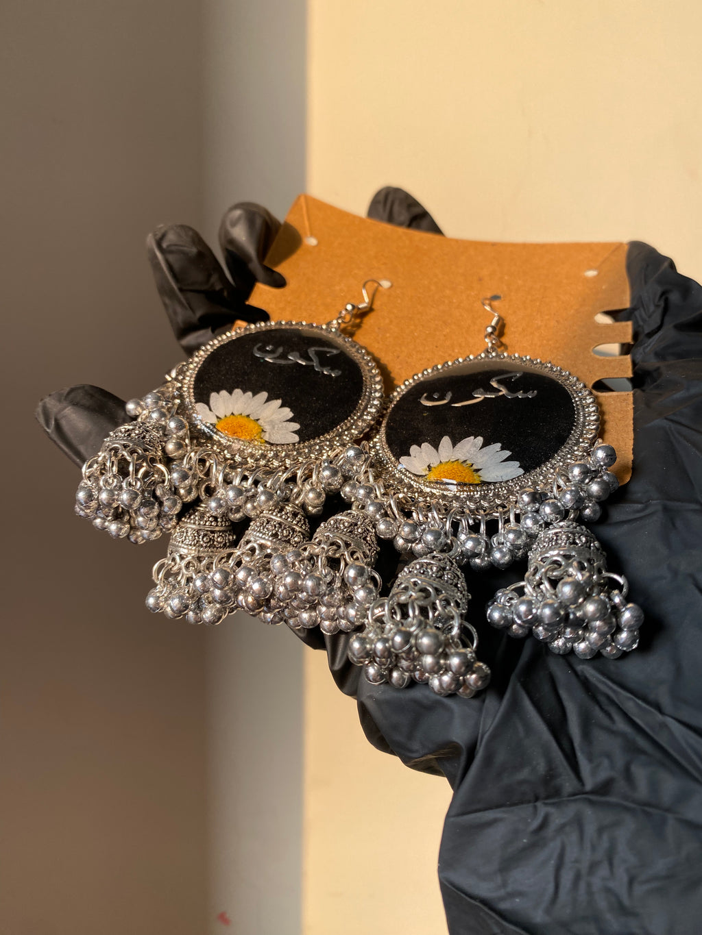 Calligraphy Daisy Jhumkas