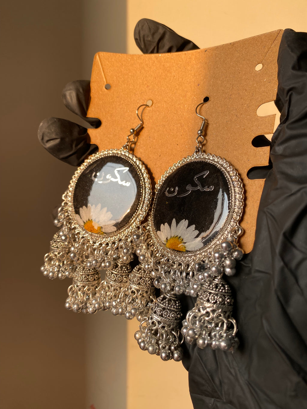 Calligraphy Daisy Jhumkas