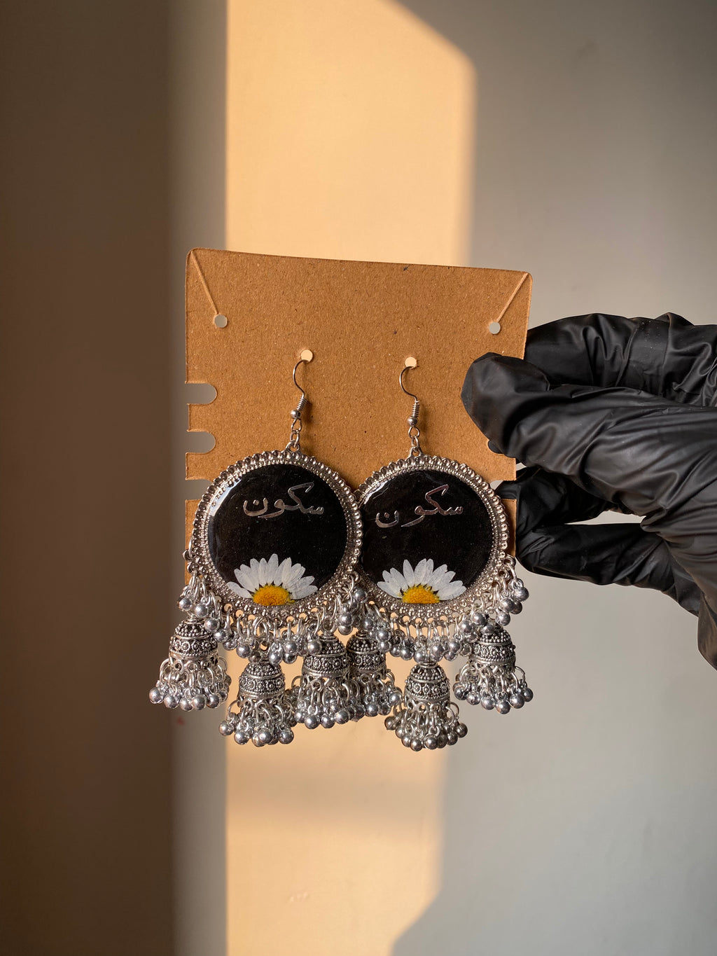 Calligraphy Daisy Jhumkas