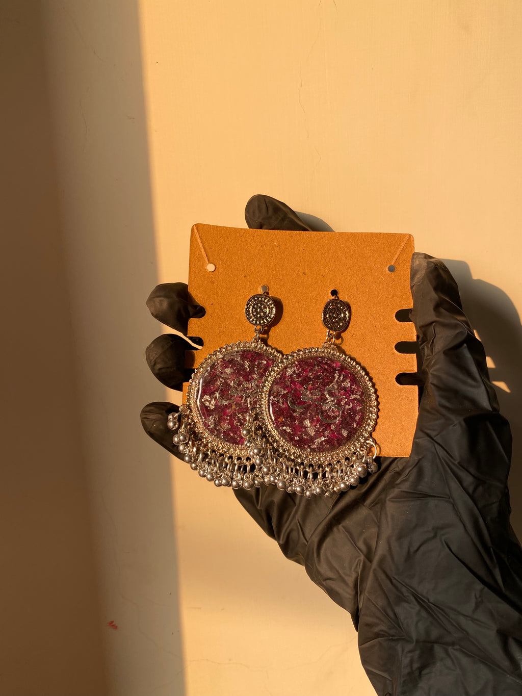 Maroon Resin Jhumkas