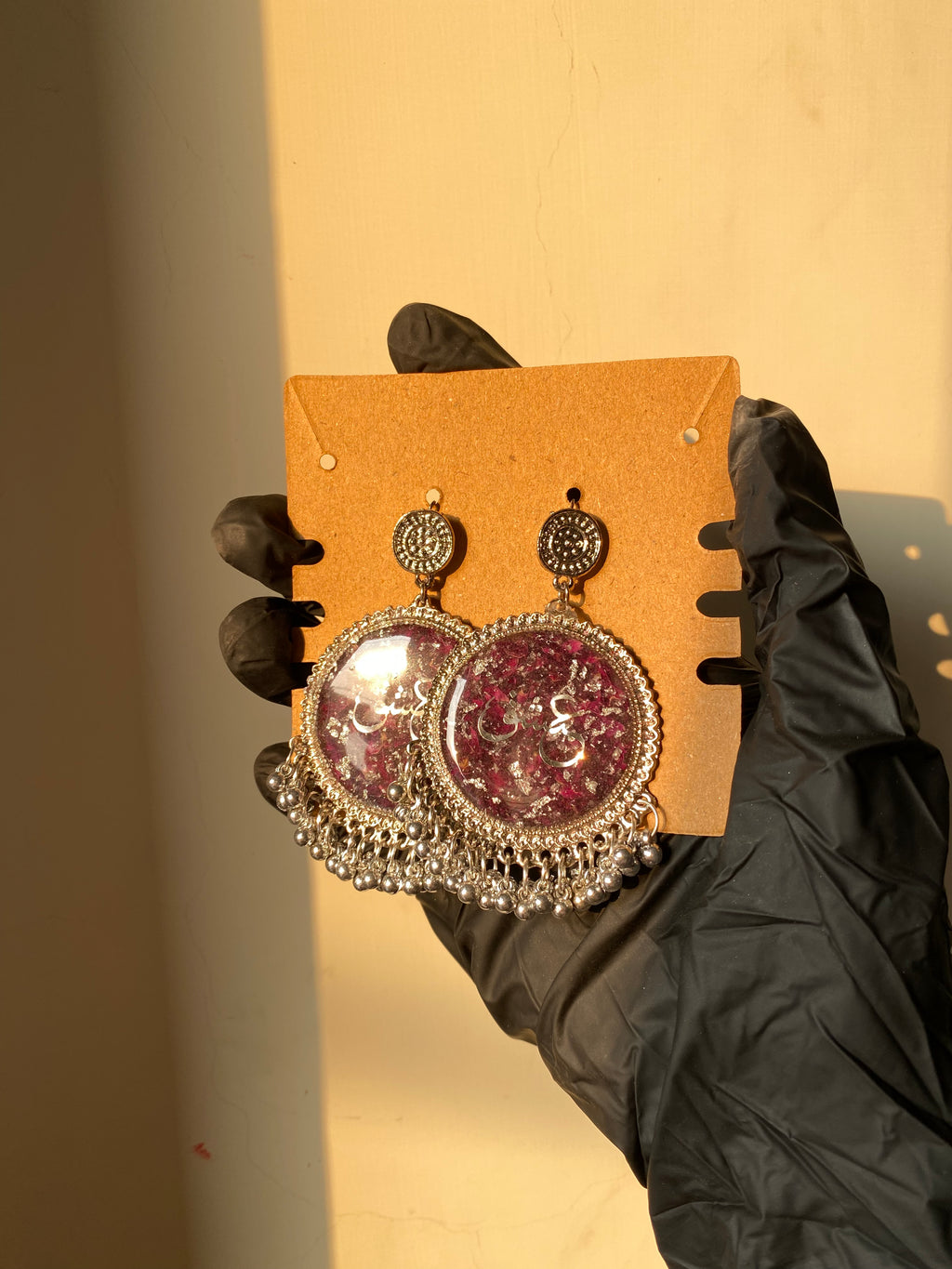 Maroon Resin Jhumkas