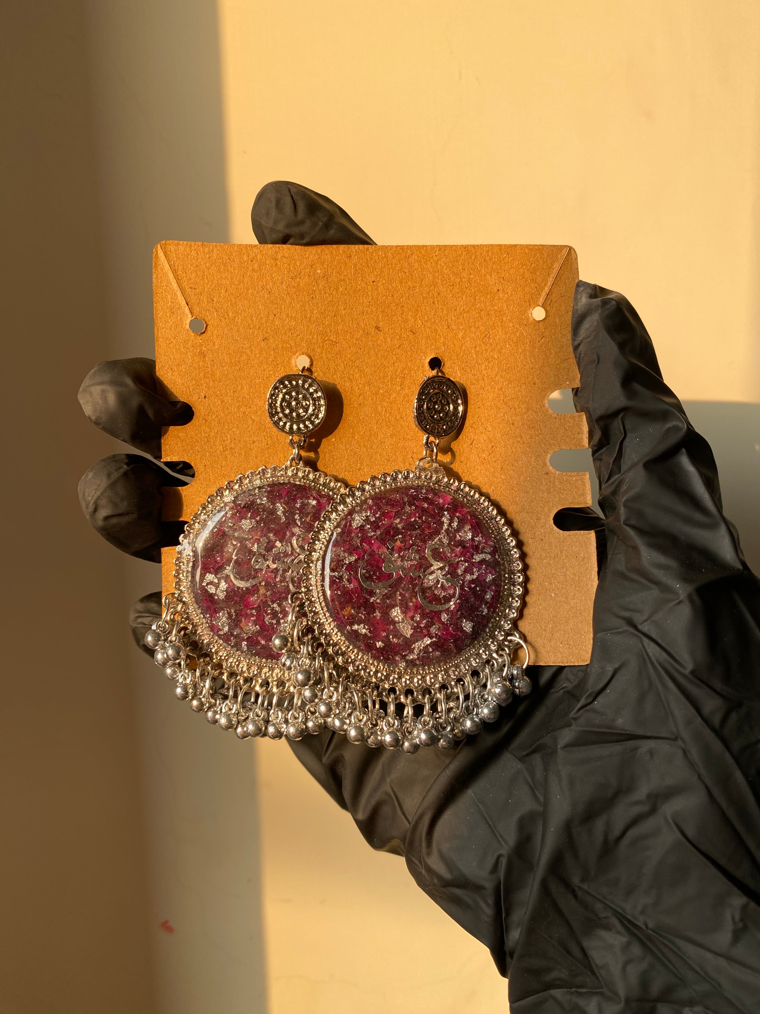 Maroon Resin Jhumkas