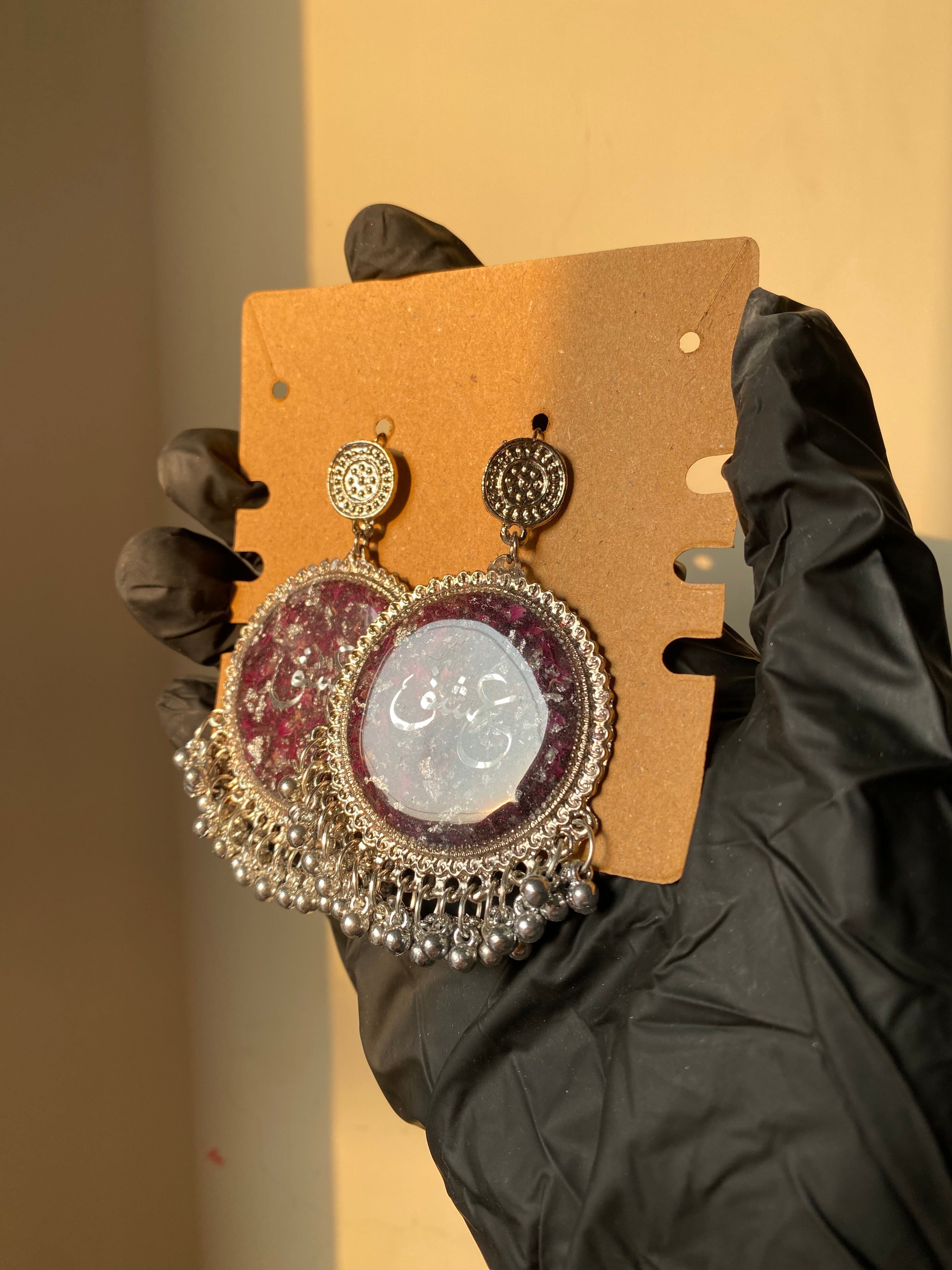 Maroon Resin Jhumkas