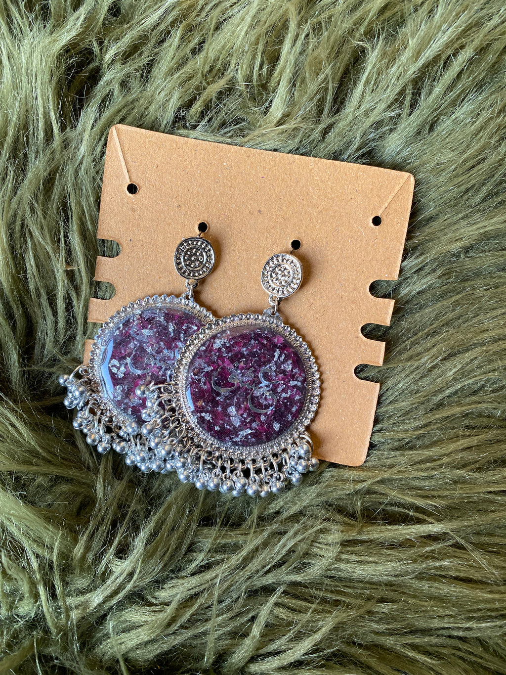 Maroon Resin Jhumkas