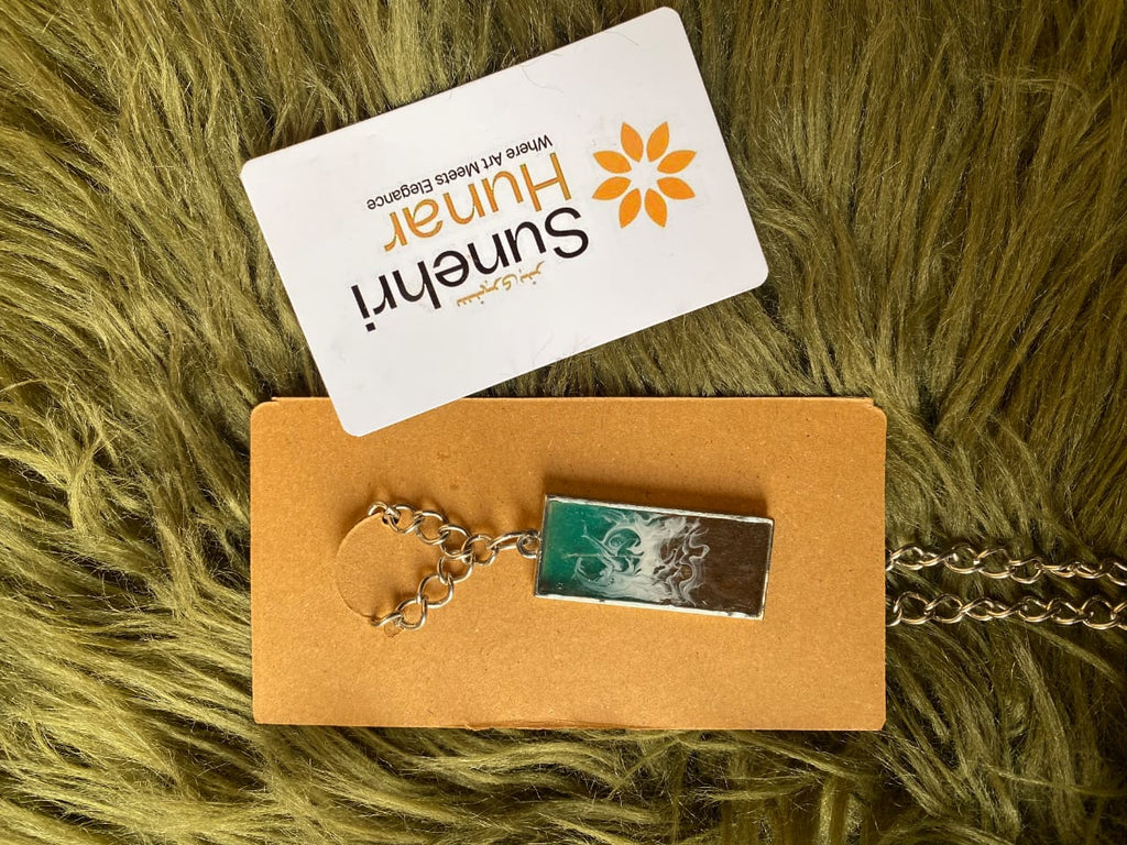 Sea Breeze Rectangle Resin Pendant