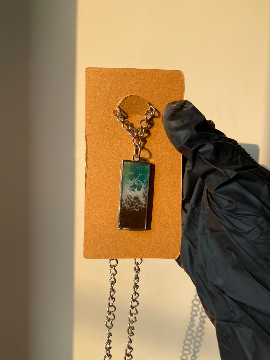 Sea Breeze Rectangle Resin Pendant